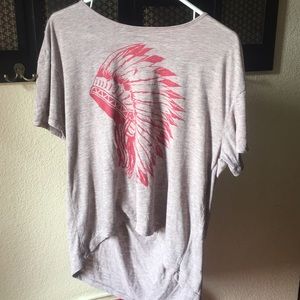 Indian Head dress High Low tshirt with open back!