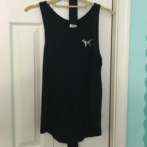 VS Pink black sequin tank top