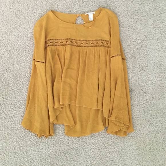 Yellow flowy blouse