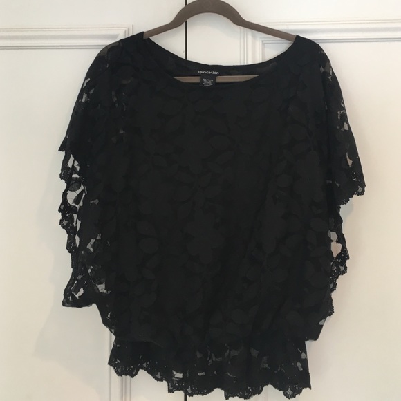 Quotation Tops - Black lace top