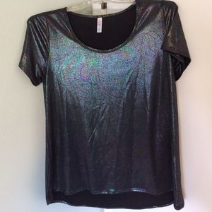 LulaRoe Classic T -Black with sparkle shiny design