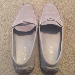 Cole Haan Grey Suede Driving Loafer Flats