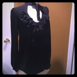 United Colors of Benetton Black Ruffle Blouse