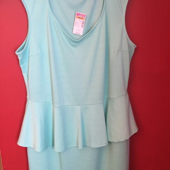 NWT Aqua blue peplum dress