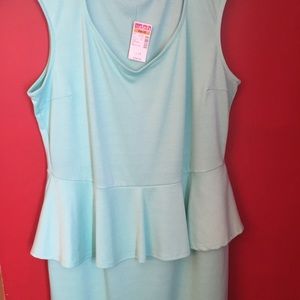 NWT Aqua blue peplum dress