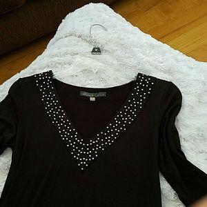 New - long sleeve - sequent - neck -line  blouse