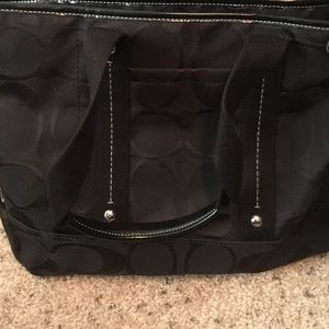 Solid Black Coach Purse
