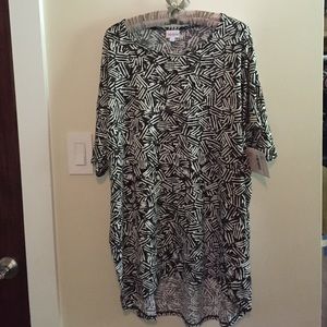 Lularoe Black and White Striped Irma Tunic