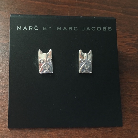 Marc by Marc Jacobs silver dog earrings