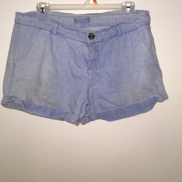 Cotton On Light-Wash Denim-Design Cotton Shorts