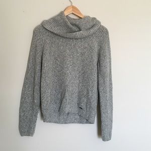 Grey hollister cowl neck sweater