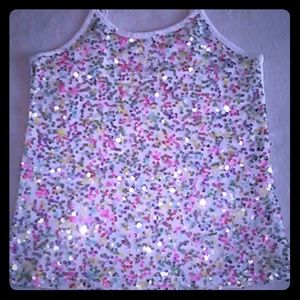 A Sparkly noodle strap blouse for little girls