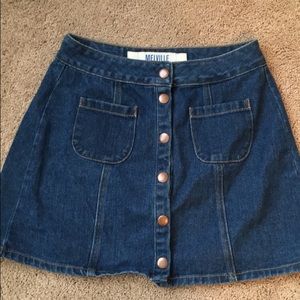 Brandy Melville Button-up Denim skirt