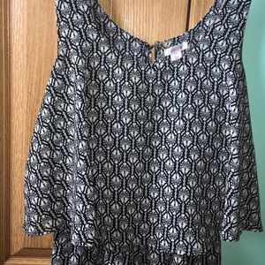 black and cream floral romper