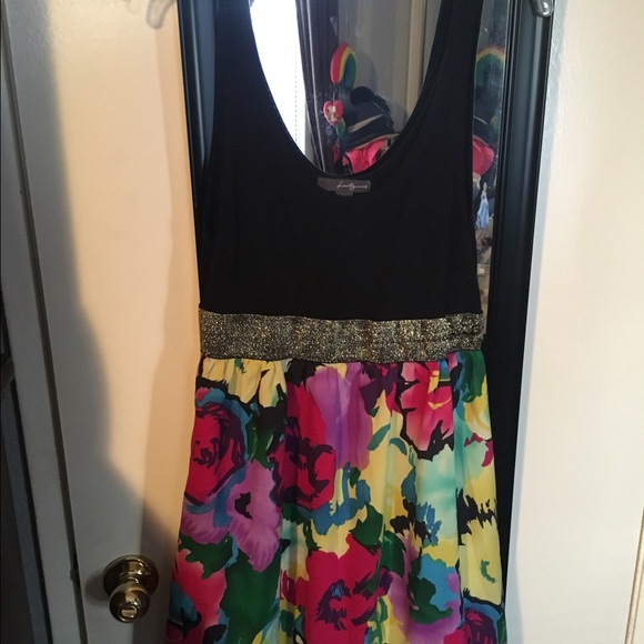 Black and floral print dress size L