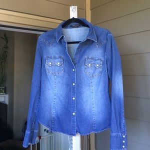 BCBG denim button up