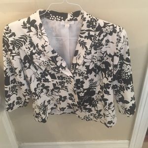 Black and white floral dress barn blazer size L