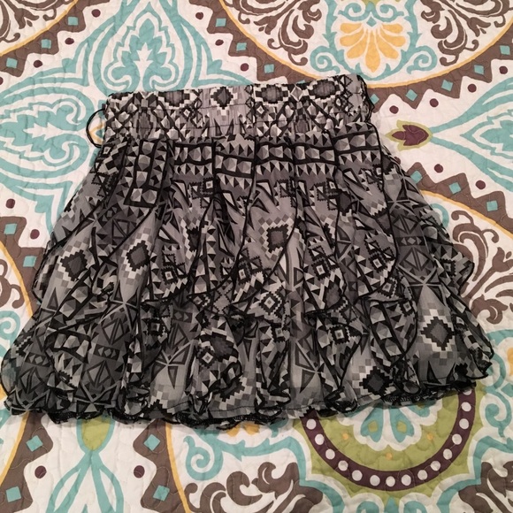 Black and white patterned skirt