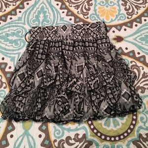 Black and white patterned skirt