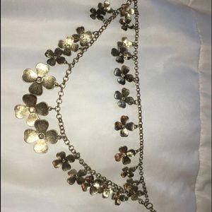 2 layer gold flower necklace