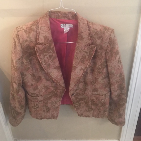 Dress barn size 14 , tan and pink floral blazer