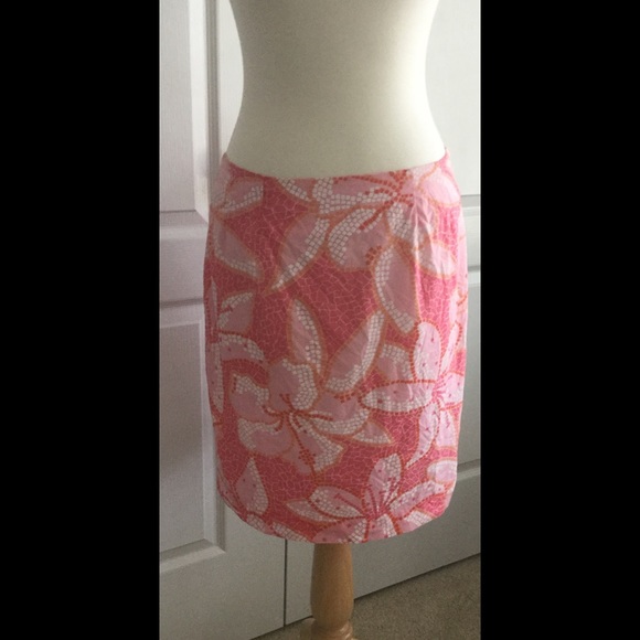 Lily Pulitzer Mosaic Tile Floral Print Skirt.