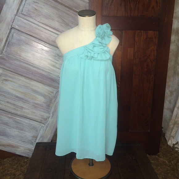 MiIn Blue One Shoulder Dress