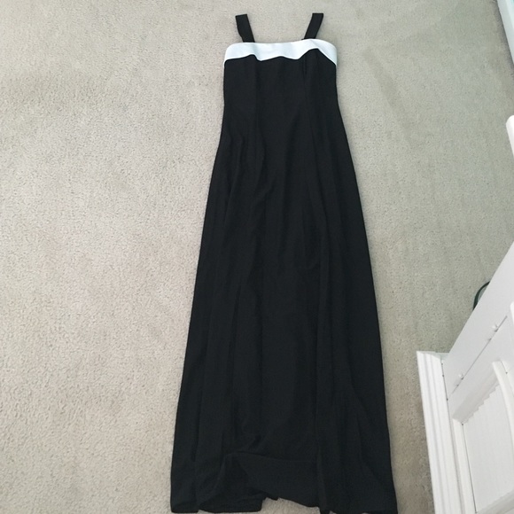 Black and white gown