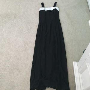 Black and white gown