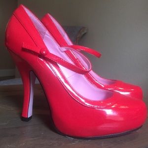 Leg Avenue Red Patent Mary Jane Heels