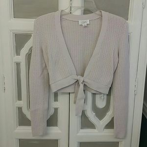 Ann Taylor Loft Cropped Tie Front Cardigan