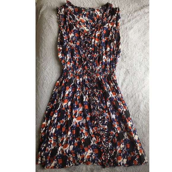 Red white and blue work dress. "Theme". S.