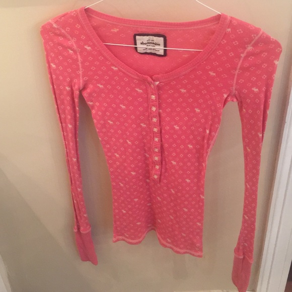 Pink long sleeve Abercrombie shirt size L