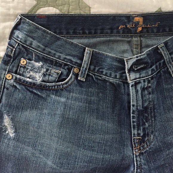 7 for all mankind low rise distressed jeans