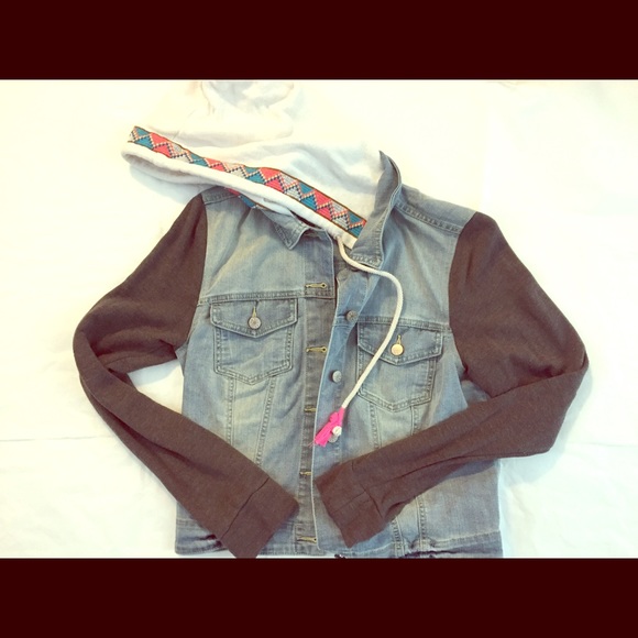 Urban Outfiters denim/sweatshirt coat