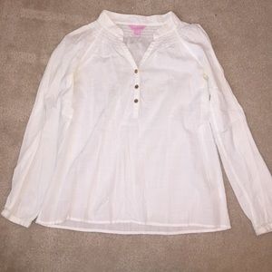 White linen Lilly Pulitzer top
