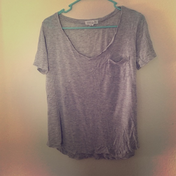 Slouchy Grey Pocket Tee Size M