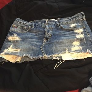 Hollister Distressed Jean Skirt