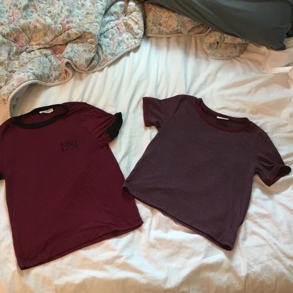 Two burgundy xs crop tops - Picture 1 of 4
