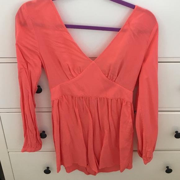 Long sleeve coral romper forever 21 NWT