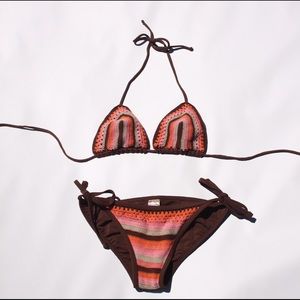 Roxy size small crochet reversible bikini