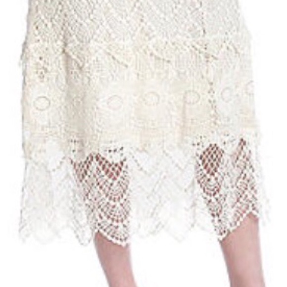 Ivory Long Crochet Skirt - Picture 2 of 3