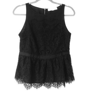 Loose lace covered zip up tank top
