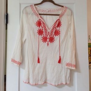 Gauzy embroidered top