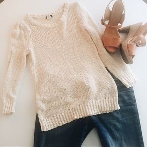 Jcrew open knit ivory sweater