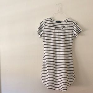 striped tee shirt dress.