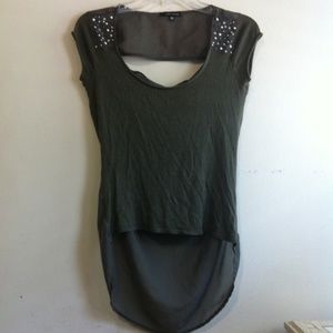 Olive High Low Tee