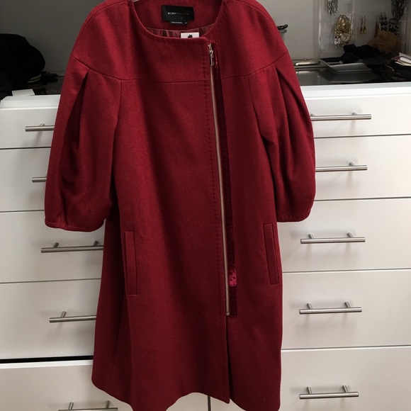 NWT BCBG MaxAzria burgundy  wool coat