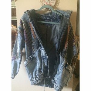 Acid Washed Patchwork Denim Jacket