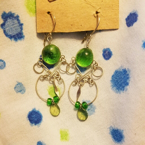 Jewelry - Hand Crafted Emerald Styled Earings